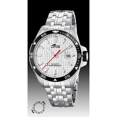 Montre Homme Lotus 18641 1 Dateur Acier Etanche 100m Diametre 44mm Boucle deployante Garantie 2 Ans Achat vente montre Homme Adulte Blanc Acier Cdiscount