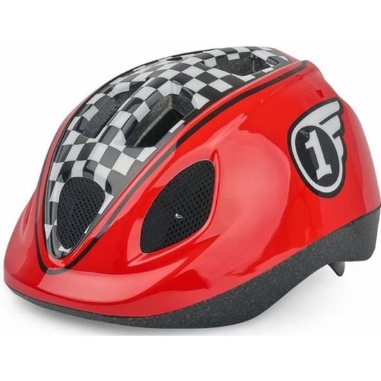 Casque de vélo enfant Polisport Race XS 46/53 cm - Rouge et noir - 12 ouvertures d'aération