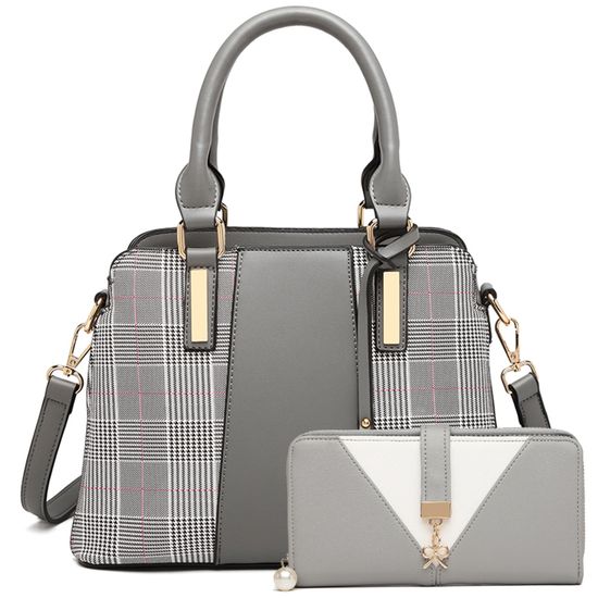 Portefeuille-sac Long Femme Trendy - Gris Foncé à Fermeture Zippée, Motif Crâne