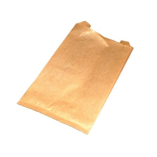 Lot de 100 grands sachets kraft brun 35gr 21+7x38cm 9406 Kraft