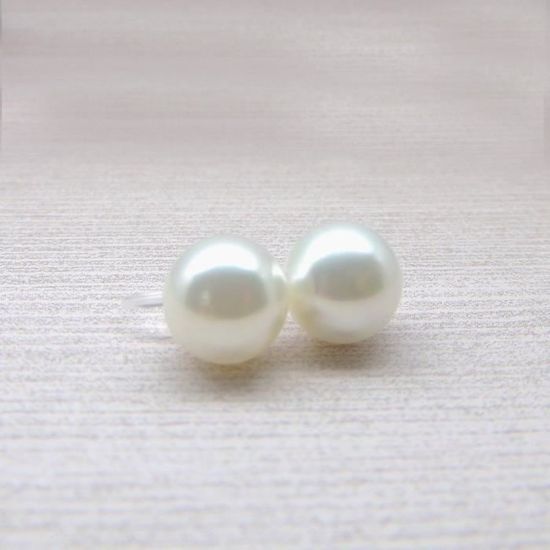 Boucles D'oreilles Perles De Porcelaine Blanche - Déco Florale Vintage, Travail D'artiste Français, Occasion