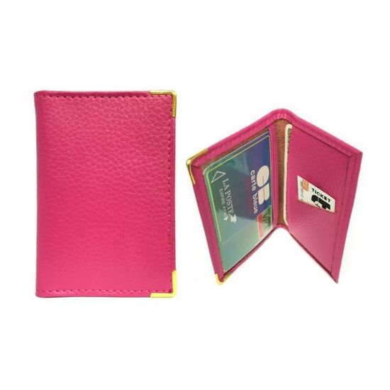 Porte-Cartes LOLUNA En Cuir Compact Pour Cartes Et Ticket Noir