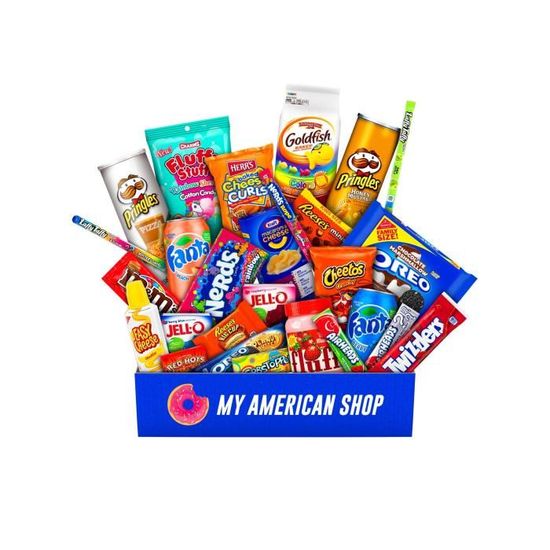 BOX DÉCOUVERTE USA XXL, Boite de Bonbons et Chocolat, Assortiment  Américain de Friandises