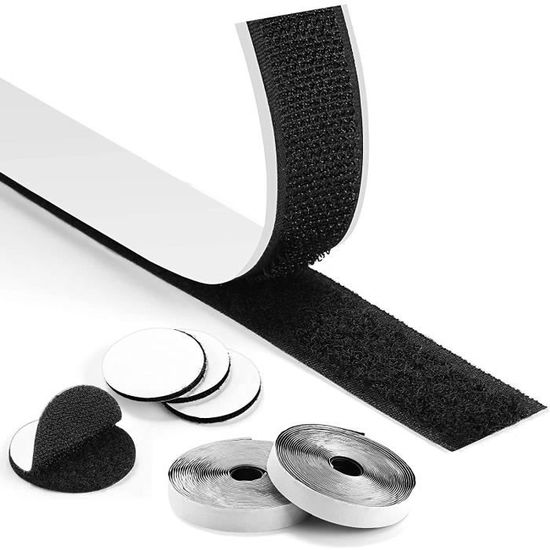 Agrippantes Adhésives, 5 M Hook Loop Autocollant Double, Scratch