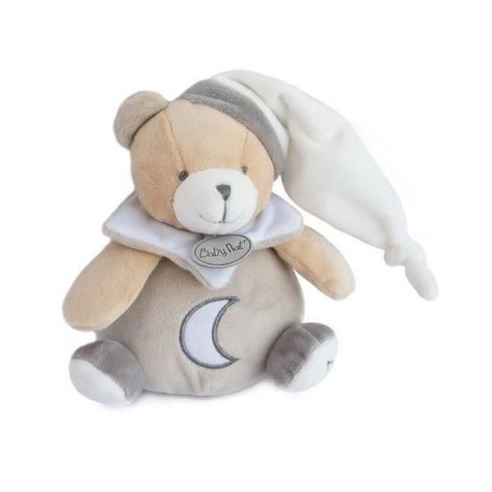 Doudou plat luminescent souris beige blanche étoile BABY NAT