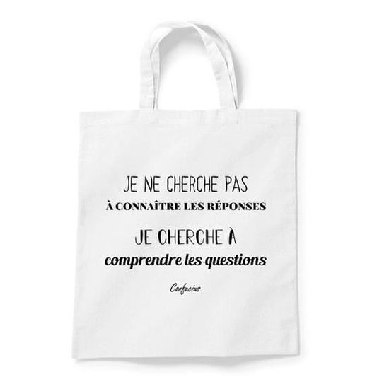 Tote Bag Coton Blanc Gs Citation Confucius Cdiscount Bagagerie Maroquinerie