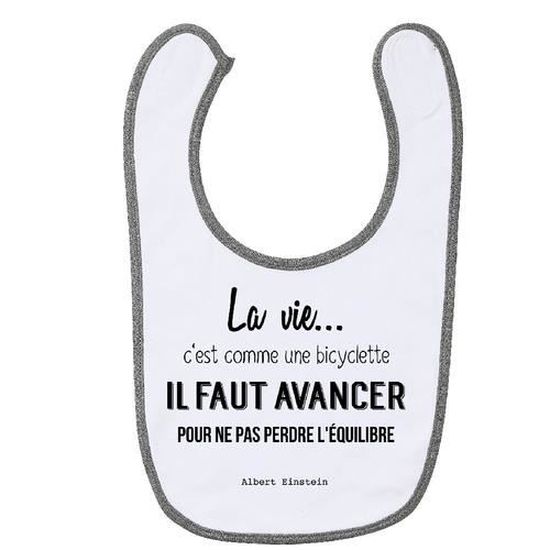 Bavoir Bebe Coton Gris Gs Citation Einstein Cdiscount Puericulture Eveil Bebe