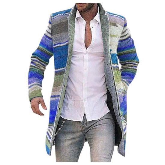 Cardigan Pour Homme Léger Col En V - Mélange Laine Doux, Manches Longues, Poches - Taille M à 3XL, Décontracté Et élégant - 8