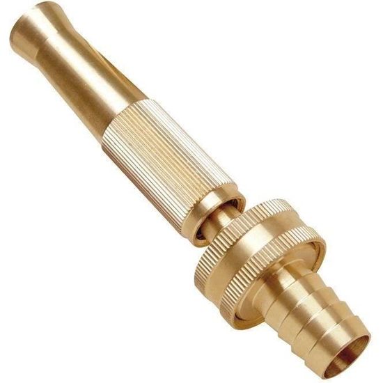 Boutté L115 Lance D'Arrosage En Laiton Massif Avec Raccord Rapide Intégré - Jet Réglable, Ultra Robuste Et Ergonomique, Or