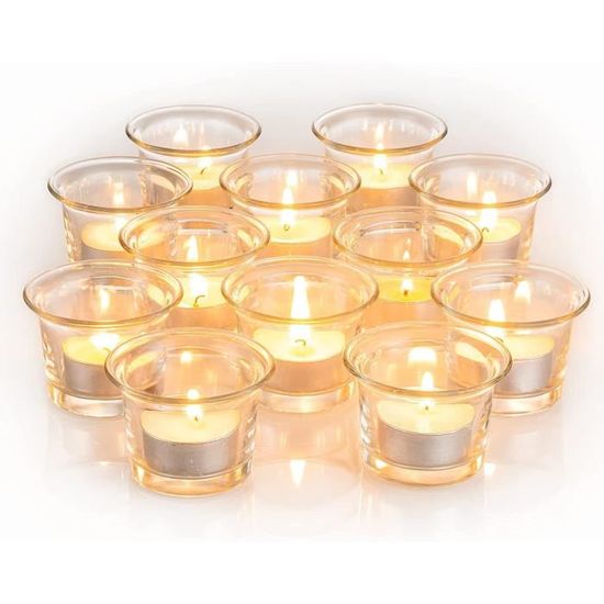 NITIME Lot de 12 bougeoirs dorés assortis pour centre de table, centres de table de mariage, décorations d'anniversaire et de vacances