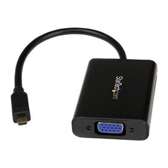 Convertisseur Micro HDMI vers VGA avec audio - M/F - Convertisseur Micro HDMI vers VGA avec audio - M/F - MCHD2VGAA2