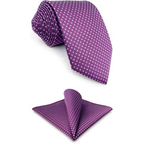 Cravate Homme Unie Violet Grape Extra Longue (147 Cm) Avec Pochette Assortie – Élégance Pour Costume