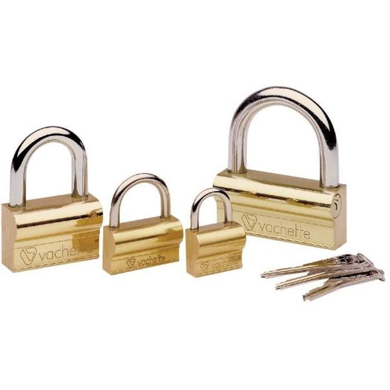 Cadenas Thirard Type 1 Doré - 35mm - Laiton - Double Verrouillage - 2 Clés - Pour Placards, Portes - Garantie 10 Ans