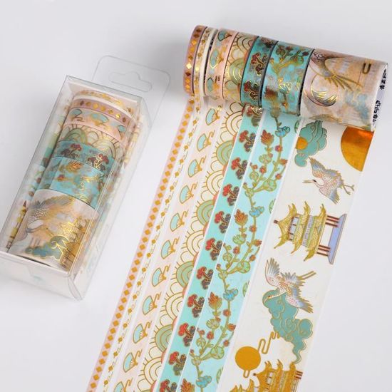 ZMLSED Lot De 10 Rouleaux De Ruban Adhésif Washi Fin à Motif Vintage De 5 Mm De Large, Jaune Minimaliste, Pour Masquage Japonais, Pour Bullet Journal, Planificateurs, Bricolage, Décoration, Artisanat