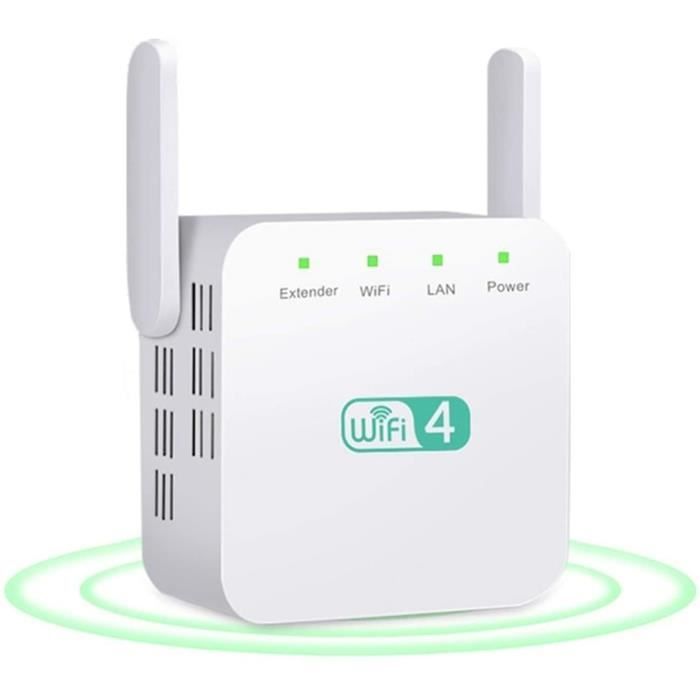 Amplificateur WiFi 1200 Mbps - Double Bande 2,4 GHz Et 5 GHz, 6 Antennes, Port LAN - Répéteur Pour Maison, Bureau, élimine Les Zones Mortes, Facile à Installer
