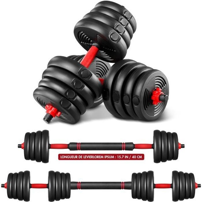 Kit haltères 30kg musculation réglables – poids musculation