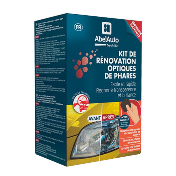 Kit de rénovation optiques de phares manuel-ABELAUTO