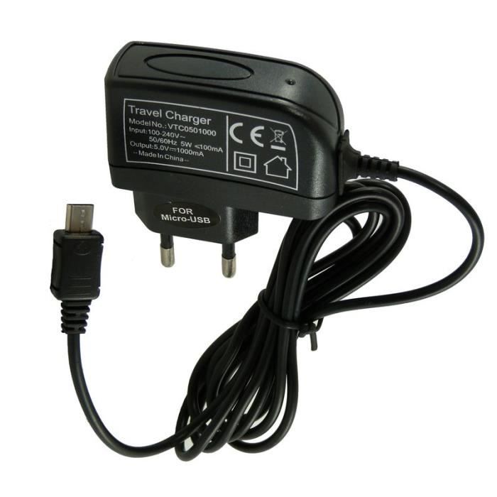 Pour SAMSUNG Galaxy NOTE 4 : Chargeur Secteur Rapide 1000 Mah Micro Usb