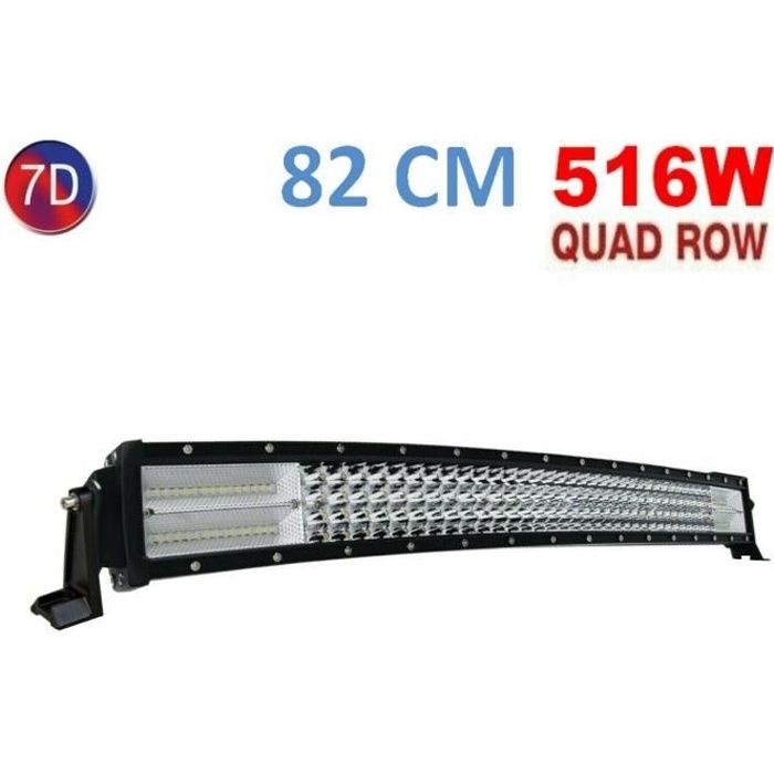 Barre LED 516W 7D 82cm Lumière Combinée Pour VTT Camion Tracteur Jeep 4x4