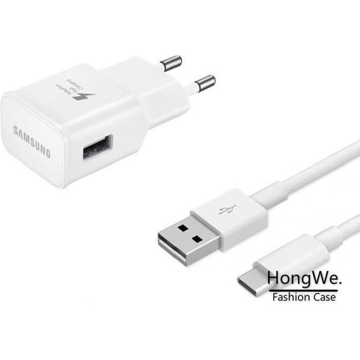 Chargeur Original Samsung EP-TA20EWE, Quick Charge, USB Type-C pour Galaxy S8, S8+, Blanco (Bulk)
