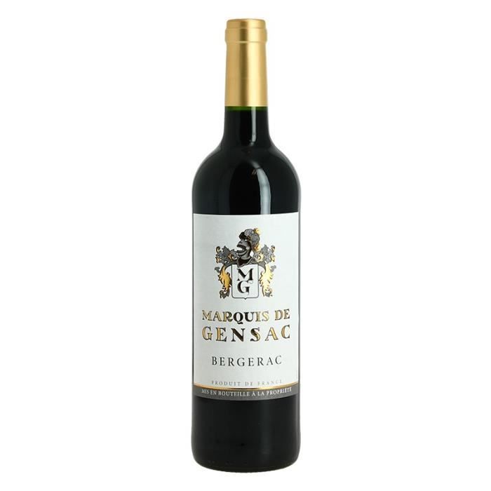 BERGERAC VIN DU SUD-OUEST ROUGE MARQUIS DE GENSAC 75 CL