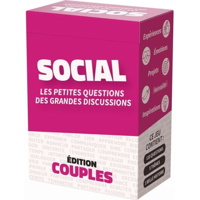 SOCIAL Couples - Jeu de Société pour Améliorer la Communication en Couple et Embellir sa Relation Amoureuse - Cartes Saint Valentin