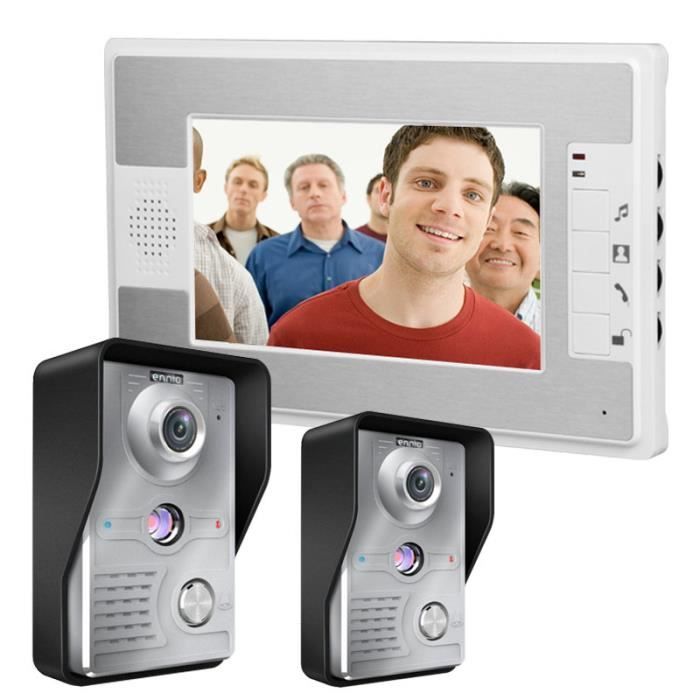 Portier Vidéo Caméra pour Porte d'Entrée Plug and Play WiFi Full HD 1920x1080p - Blanc