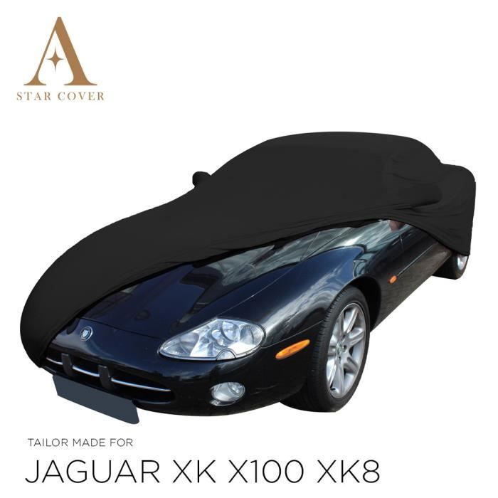 JAGUAR XK X100 XK8 BÂCHE DE PROTECTION INTÉRIEUR AVEC POCHES RÉTROVISEURS NOIR COUVERTURE DE VOITURE