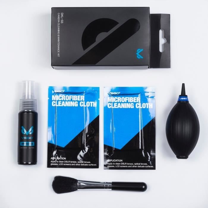 Accessoires Photo,Kit de nettoyage d'objectif optique 5 en 1, souffleur + brosse + nettoyeur d'objectif + microfibre pour