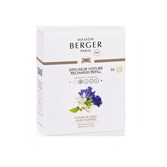 Parfum d'intérieur - Recharge voiture fleur de musc X2 - Berger 3,5 Multicolore