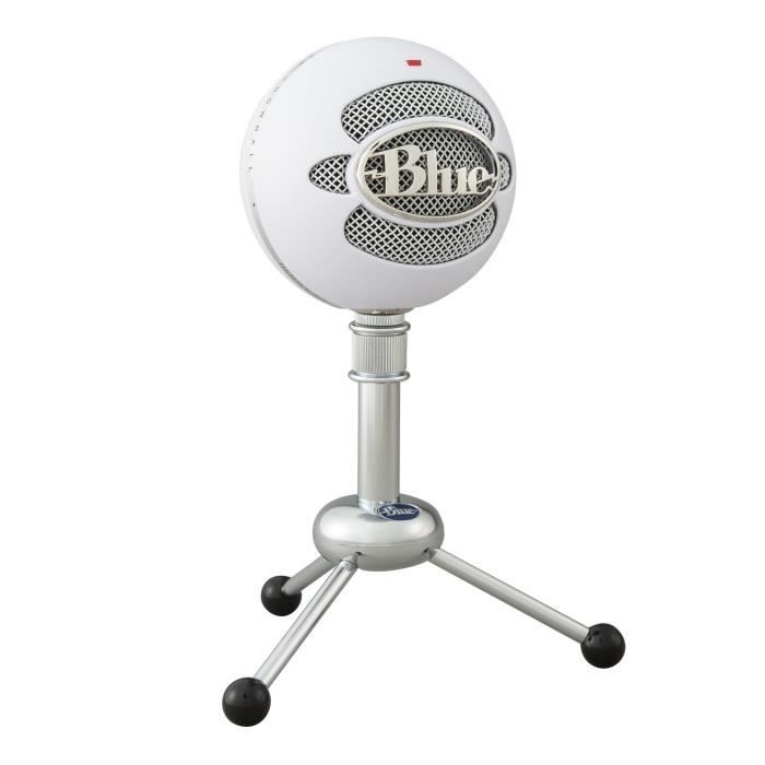 Microphone USB Blue Snowball pour Enregistrement, Streaming, Podcast, Gaming sur PC et Mac - Blanc