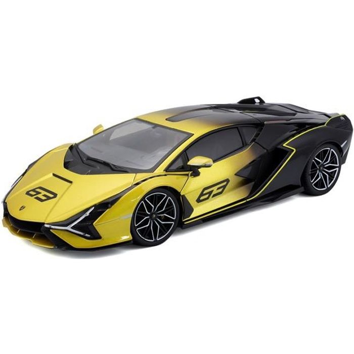 Miniatures montées - Lamborghini Sian Hybride jaune 1/18 Burago