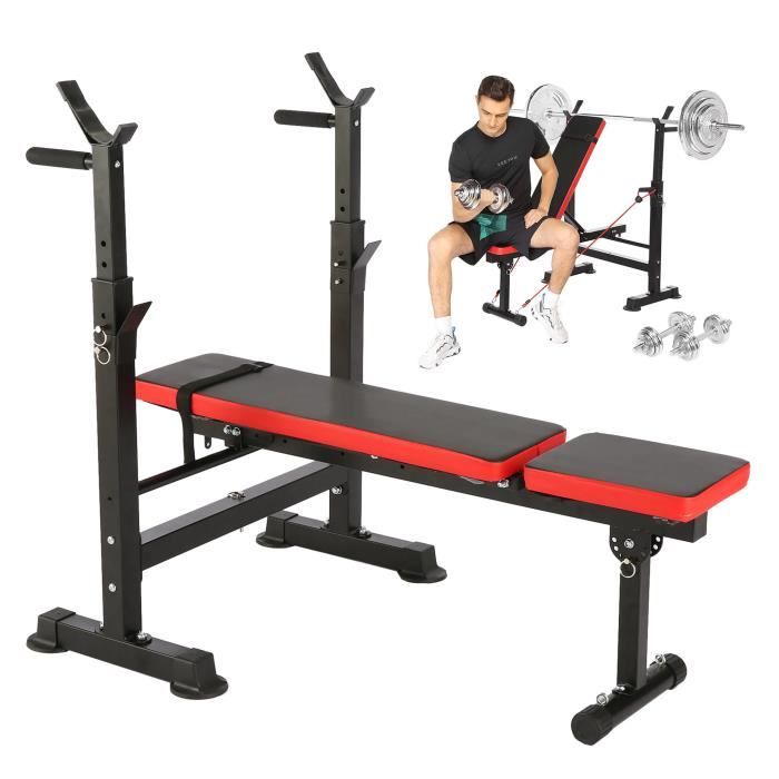 Banc de Musculation Pro Multifonction Pliable Hauteur Réglable MAX150KG Fitness à la maison