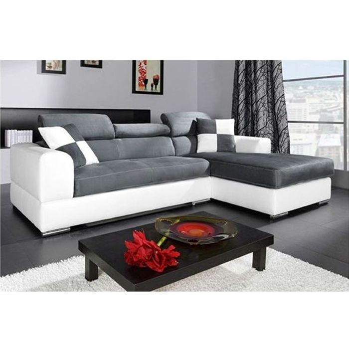 Canapé madrid i - cuir pu microfibre angle droit