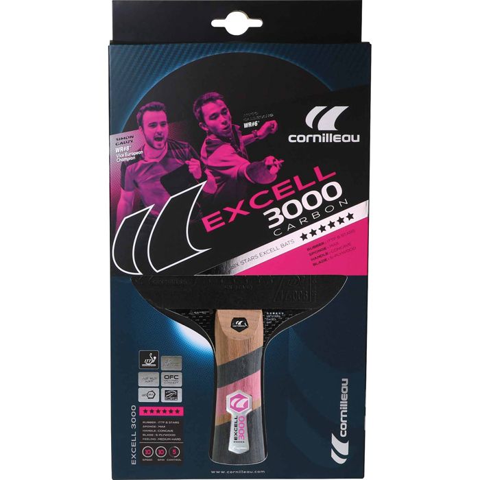 Raquette de Ping Pong d'intérieur Excell 3000 Carbon