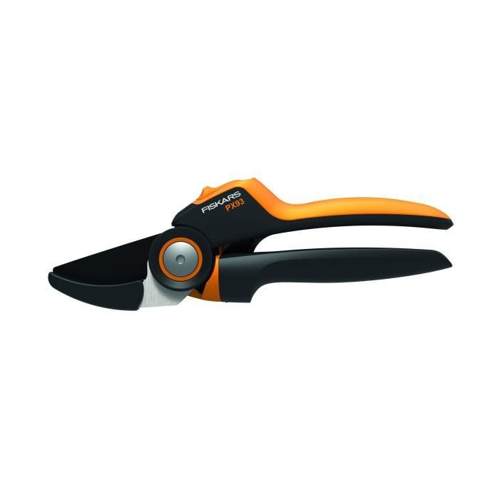 Fiskars Sécateur à enclume avec poignée rotative pour bois sec et dur, Système à crémaillère PowerGear X, Diamètre de coupe: 2,6