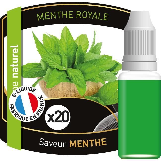 Lot de 20 e-liquides saveur menthe royal Gold ® 10 ml 12 mg