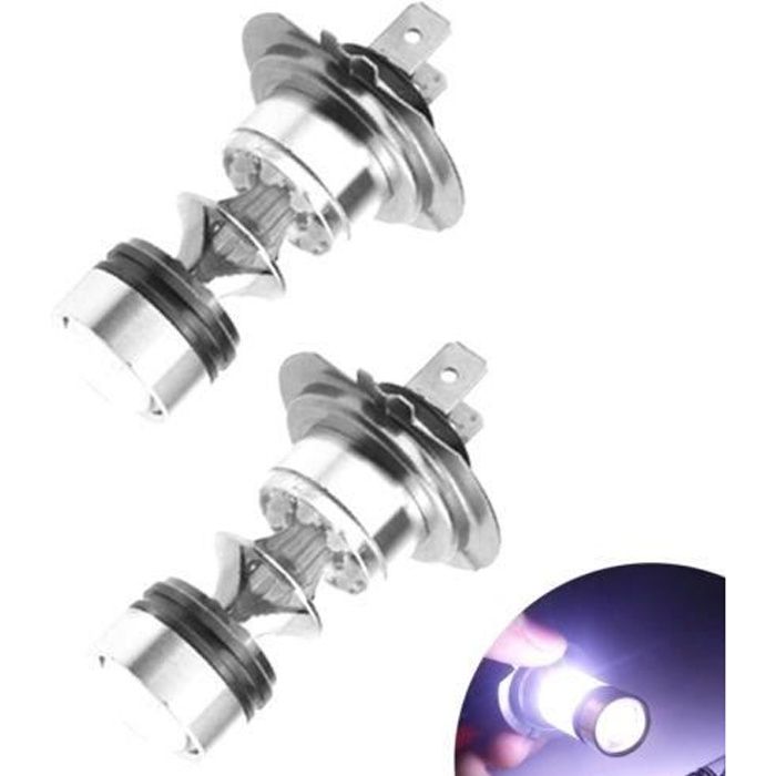 2PCS H7 100W Ampoule de tête de voiture Super Bright CREE LED Feu arrière antibrouillard 6000K-Blanc