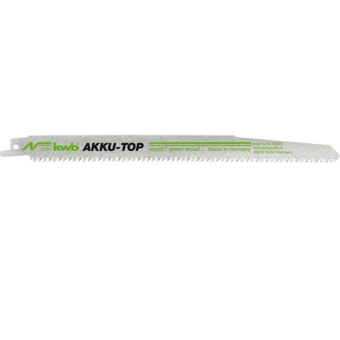 kwb 576100, Sabre saw blade, Panneau aggloméré, Plastique rigide, Bois dur, Bois tendre, Bois, Acier fin au carbone, Vert, Gris