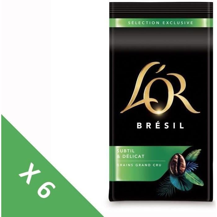 [Lot de 6] Café Grains L'Or Brésil - 500g