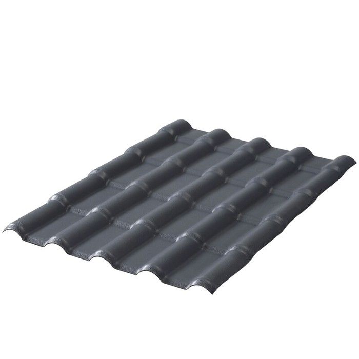 Plaque pvc imitation tuile moderne 222 x 75 cm - L: 222 cm - l: 75 cm - Gris anthracite