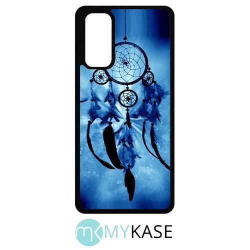 Coque compatible avec samsung galaxy s20 fe 5g - attrape rêve blue - plastique - bord noir
