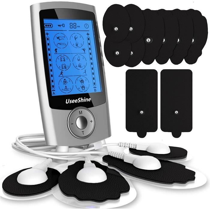 Tens Unit Muscle Stimulator–Dual Channel Electric Muscle Stimulator Machine with 24 Modes–Premium Muscle Massager for Abs,Back,Legs,