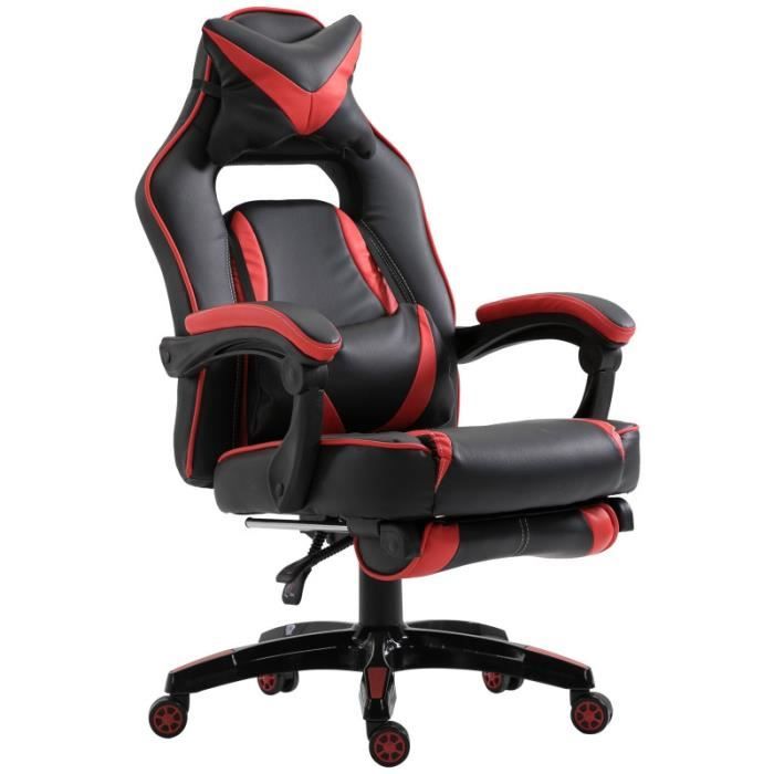 Fauteuil de bureau Ravon noir et rouge