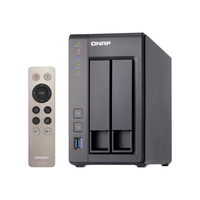 QNAP Serveur de stockage NAS 2 - Baies SATA 6Gb-s RAID - RAM 2 Go