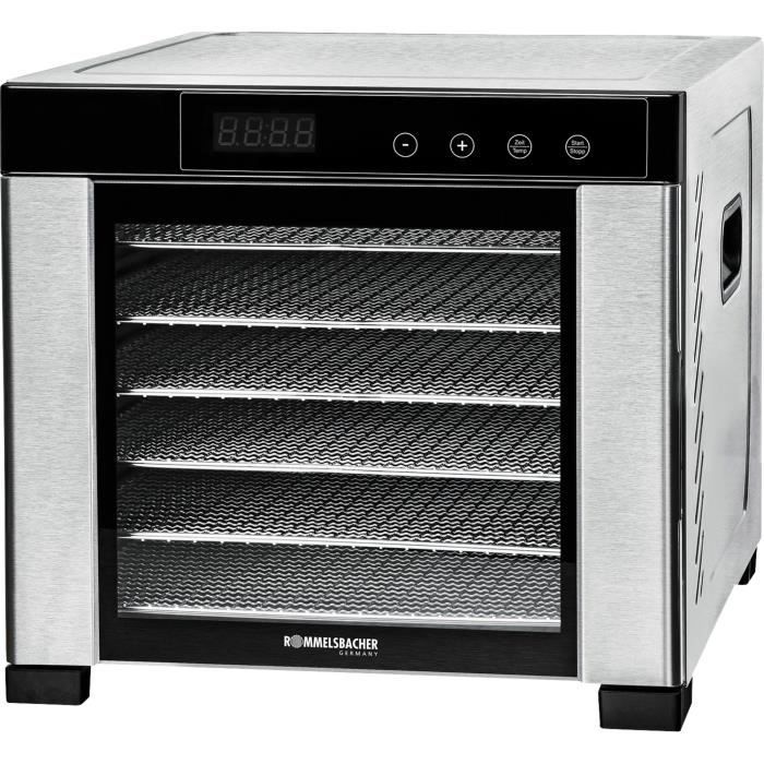 Rommelsbacher Séchoir automatique DA 900 déshydrateur alimentaire Noir, Acier inoxydable 600 W