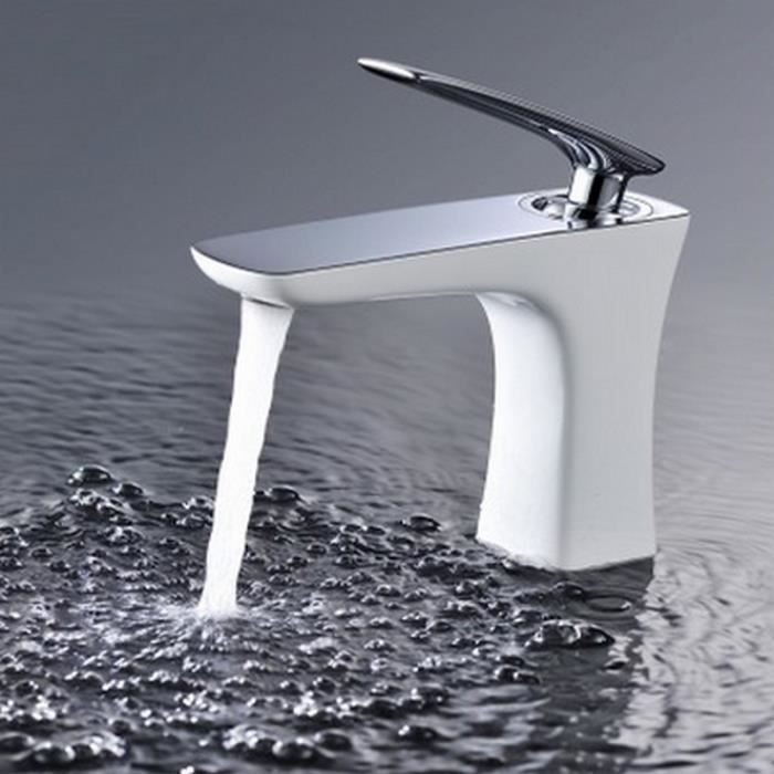Robinet Mitigeur Lavabo Design, Blanc, Concept