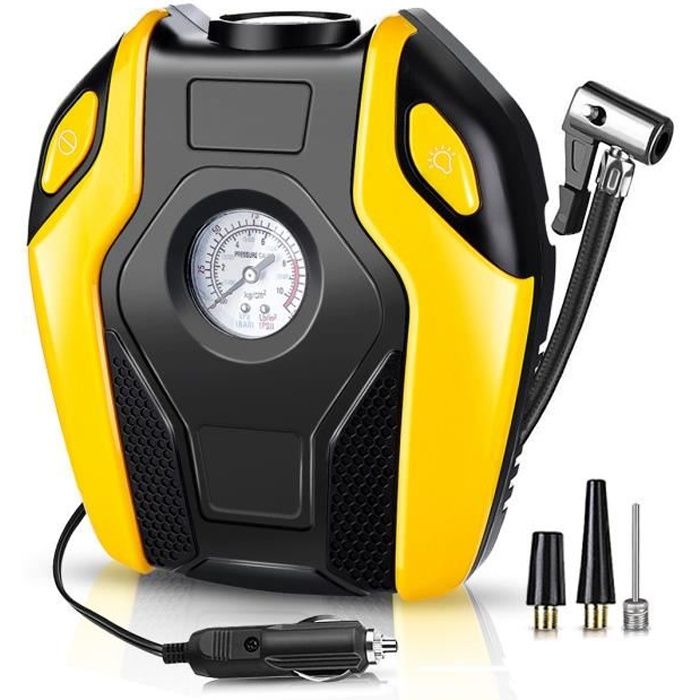 Audew 150PSI Compresseur d air 12V LCD USB Portable Gonfleur de Pneus Pompe Auto