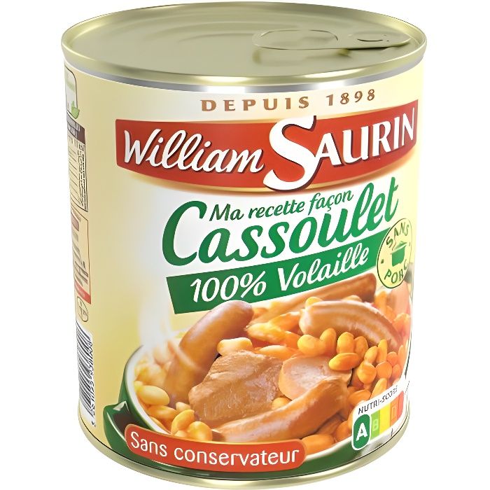 Cassoulet 100% volaille William Saurin - 840g