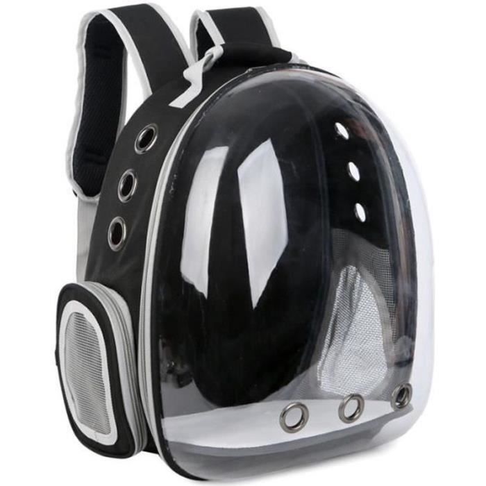 DZ23225-Ecent Sac à dos de voyage transport tout transparent avec une visibilité 180°pour chat 6,5 kg chien 5 kg